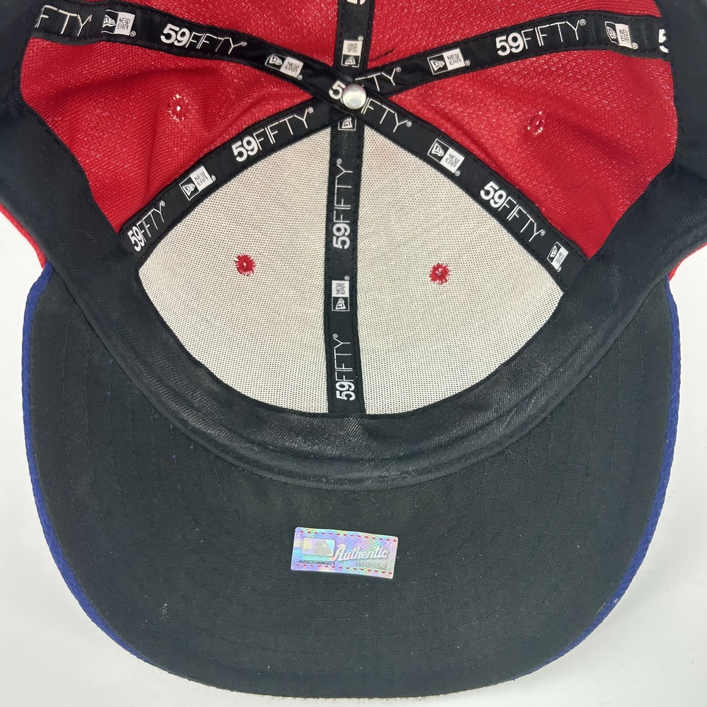 Philadelphia Phillies Hat Cap Fitted Mens 7 1/2 Red Blue MLB Baseball New Era - Picture 7 of 8